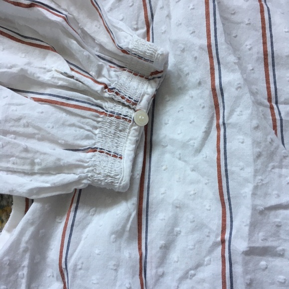 Madewell | Smocked-Neck Raglan Top Clipdot Stripe - Picture 3 of 11
